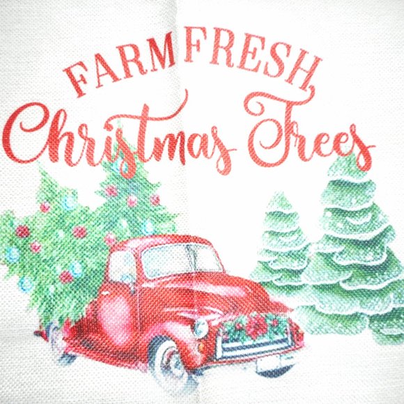 2 x 12 New FARM FRESH Truck Christmas Trees Pillow Cover - Picture 3 of 9